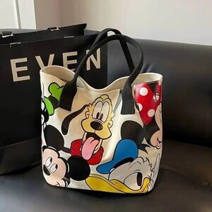 Disney character zip tote NEW Micky Minnie Donald Duck Pluto